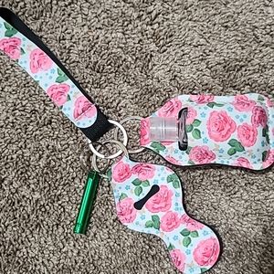Rose keychain accessory lanyard